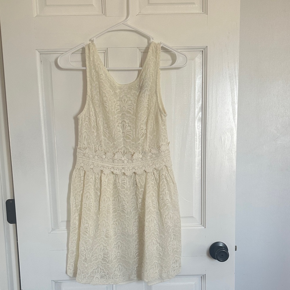 Forever 21 Cream Lace Mini Dress